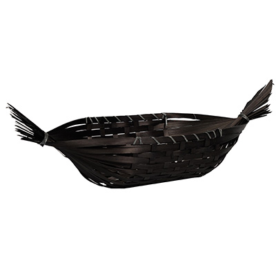 Corbeille gondole en bambou noir 49 x 23 x 10 cm, paquet de 10 - Corbeilles bambou