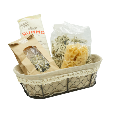 Corbeille métal ovale marron avec tissu beige 30 x 14 x 9 cm  - Corbeilles métal-1