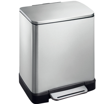Poubelle inox rectangulaire à pédale 20 litres 36,6 x 32 x 44,6 cm - Poubelles professionnelles
