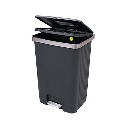 Poubelle à pédale 70 L noire L 45 x P 37,5 x H 65 cm - Poubelles professionnelles-3