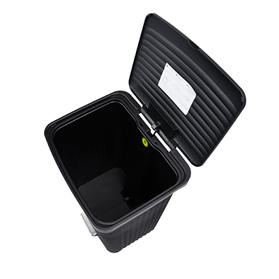 Poubelle à pédale 70 L noire L 45 x P 37,5 x H 65 cm - Poubelles professionnelles-5