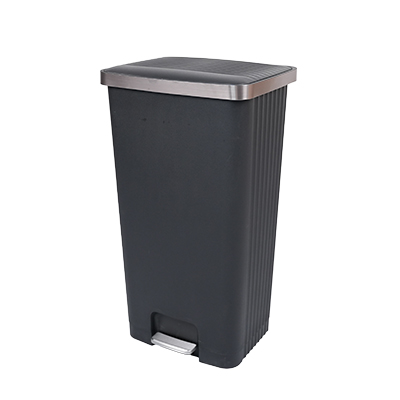 Poubelle à pédale noire 90 L L 45 x P 37,5 x H 82,5 cm - Poubelles professionnelles