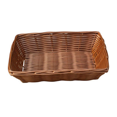 Corbeille manne rectangulaire plastique marron 23 x 16 x 6 cm - Vanneries