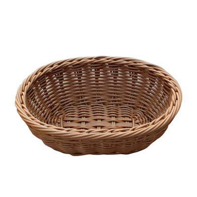 Corbeille ovale manne tressée marron 24 x 18 x 8 cm plastique - Vanneries