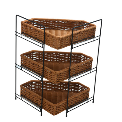 Panier présentoir viennoiseries d'angle 3 niveaux 33 x 33 x 60 cm - Vanneries-2