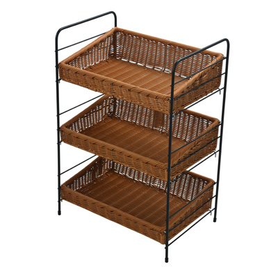 Panier présentoir viennoiseries rectangulaire 3 niveaux 43,5 x 30,5 x 66 cm - Vanneries-1