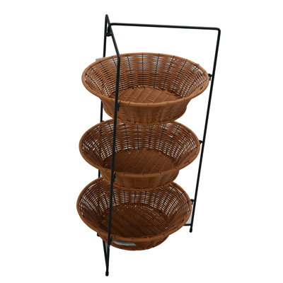 Panier présentoir viennoiseries ovale 3 niveaux 38,5 x 34,2 x 77 cm - Vanneries-1