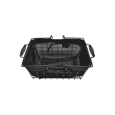 Panier métal rectangulaire noir tissu noir avec 2 anses 29 x 21 x 13 cm - Paniers