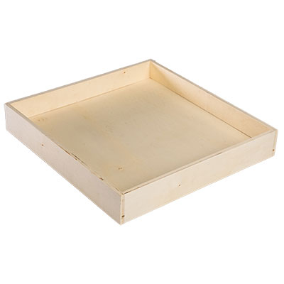 Plateau bois de présentation naturel 26,5 x 25,7 x 4 cm - Plateaux