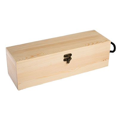 Coffrets bois avec couvercle à rabat - 1 bouteille - 11 x 34,5 cm - Coffrets pour bouteilles de vin, Boîtes pour bouteilles de vin