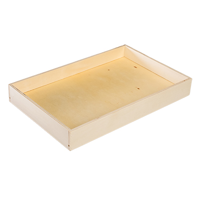 Plateau de service rectangulaire bois naturel 31,5x20,5x4 cm – Lot de 5 - Plateaux
