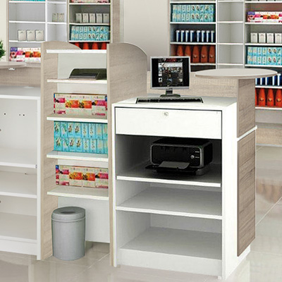 Etagère de liaison Global blanc / chêne authentique gris 30,8 x 58 x 125 cm - Comptoir Global-2