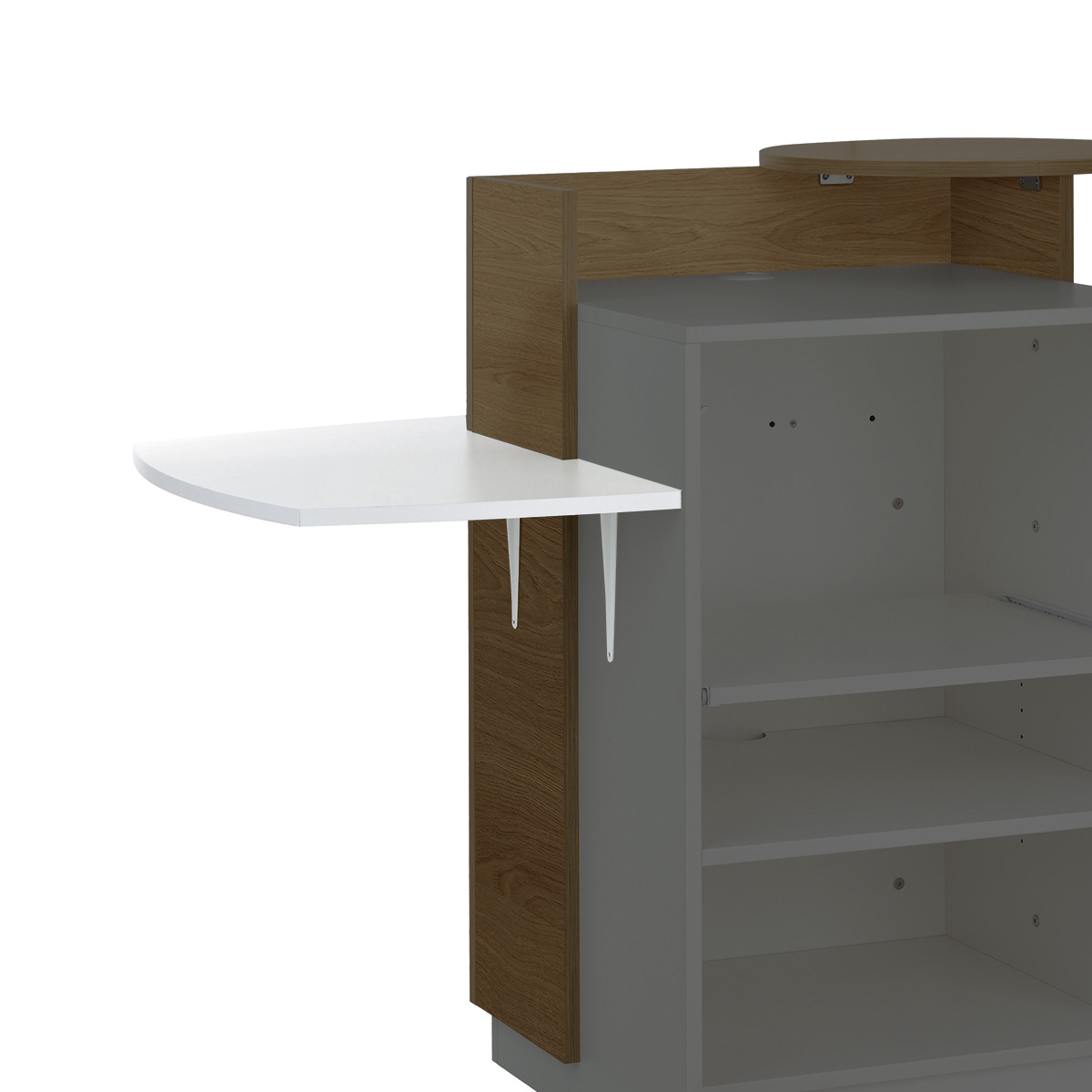 Tablette d'angle PMR pour comptoir magasin blanc 95 x 74 cm - Comptoir Global