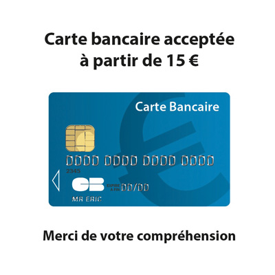 Adhésif Carte bancaire acceptée à partir de 15 Euros - Vinyles adhésifs