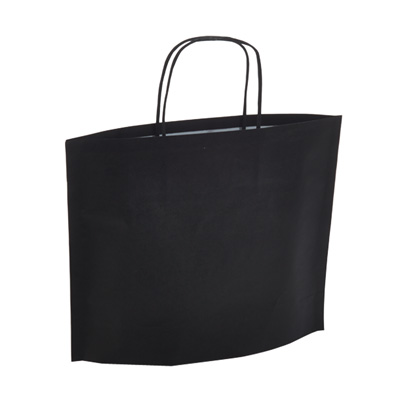 Sac kraft noir à poignées torsadées 30+10x25cm 70g/m² (x50) - Sacs kraft unis, poignées torsadées