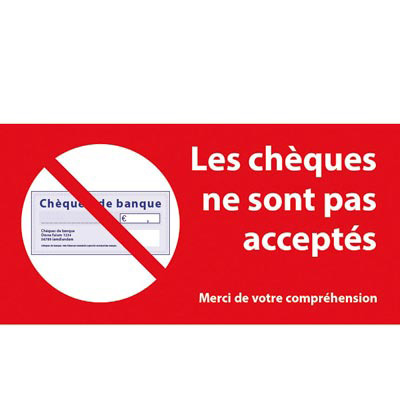 Adhésif Les chèques ne sont pas acceptés - Vinyles adhésifs
