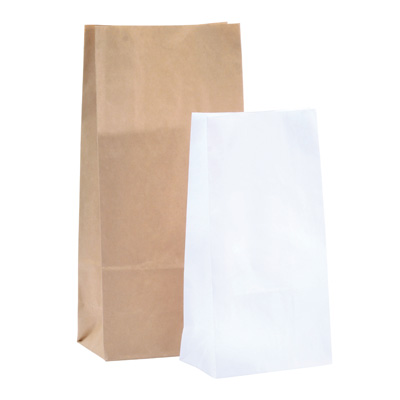 Sac SOS kraft blanc 12,5 + 7,5 x 24,5 cm, paquet de 250 - Sacs SOS-1
