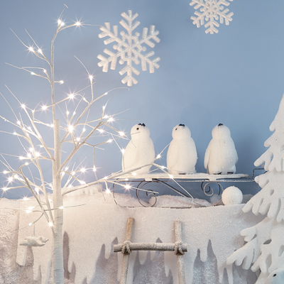 Arbre enneigé lumineux 120 leds - Décors lumineux-1