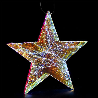 Étoile lumineuse transparente en métal à poser ou suspendre - Décors lumineux-1