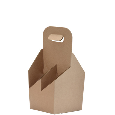 Porte-bouteilles carton kraft 4 bières Long Neck 33 cl brun 13 x 13 x 29 cm, paquet de 30 - Mètres de bières, Emballages pour bouteilles de bières