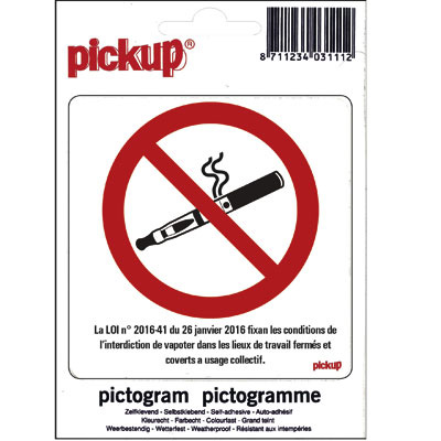 Pictogramme adhésif  Interdiction de vapoter - Plaques PVC