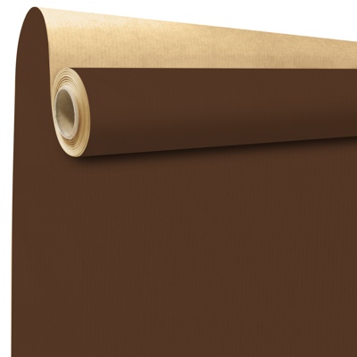 Papier cadeau kraft vergé chocolat uni 70 cm x 100 m 60 g/m² – le rouleau - Papiers cadeaux unis