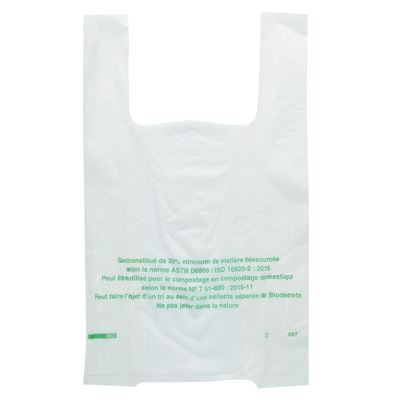 Sacs plastique biodégradables et compostables à bretelles - Sacs plastique biodégradables