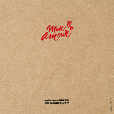 Bon cadeau Mon Amour kraft / rouge 12x12cm + enveloppe - Bons cadeaux-2