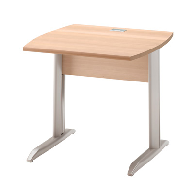 Bureau droit Jazz+ hêtre ambré L 80 x P 80, plateau hêtre, pieds métal - Bureaux Jazz