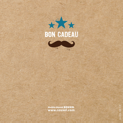 Bon cadeau Moustache kraft / rouge 12x12cm + enveloppe - Bons cadeaux-1