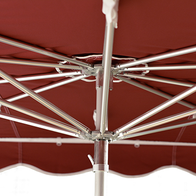 Parasol professionnel de marché - Parasol forain - Rouge bordeaux - 220 x 180 cm - armature alu, toile + housse - Parasols de marché, Parasols forains-1