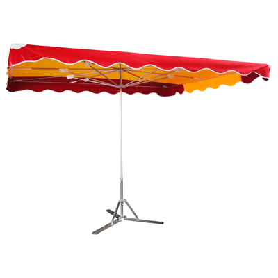 Parasol professionnel de marché - Parasol forain - Rouge / Jaune - 300 x 250 cm - armature alu, toile + housse - Parasols de marché, Parasols forain