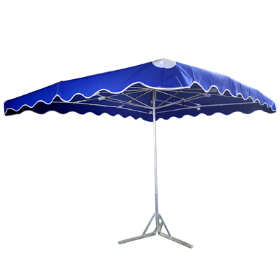 Parasol professionnel de marché télescopique - Parasol forain - Bleu foncé - 300 x 250 cm - armature alu, toile + housse - Parasols de marché, Parasols forains