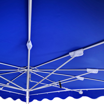 Parasol professionnel de marché télescopique - Parasol forain - Bleu foncé - 300 x 250 cm - armature alu, toile + housse - Parasols de marché, Parasols forains-1