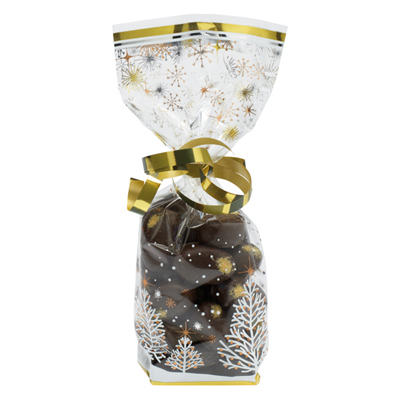 Sachets confiserie Noël scintillant - L 10 x 22 cm - par 100 - Sachets confiserie