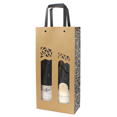 Sacs kraft 2 bouteilles - Sacs pour bouteilles de vin