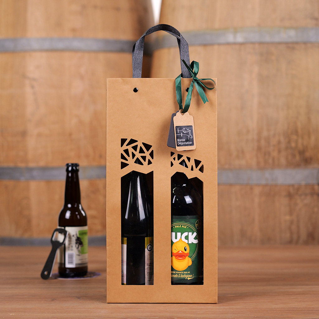 Sacs kraft 2 bouteilles - Sacs pour bouteilles de vin-1