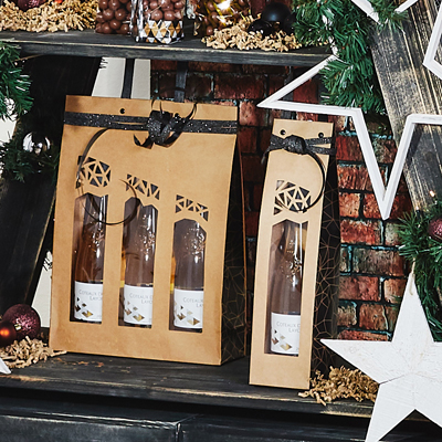 Sacs kraft 3 bouteilles - Sacs pour bouteilles de vin-1