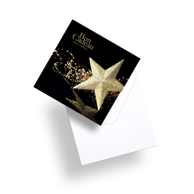 Bon cadeau étoile or / noir spécial Noël 12 x 12 cm - Paquet de 12 - Bons cadeaux-1
