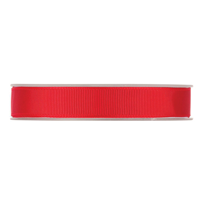 Ruban gros grain rouge 15 mm x 20 m coton - Rubans tissu, Cordons