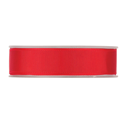 Ruban gros grain rouge 25 mm x 20 m coton - Rubans tissu, Cordons