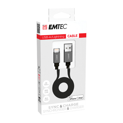 Câble USB-A vers Lightning EMTEC T700 - Supports sauvegarde