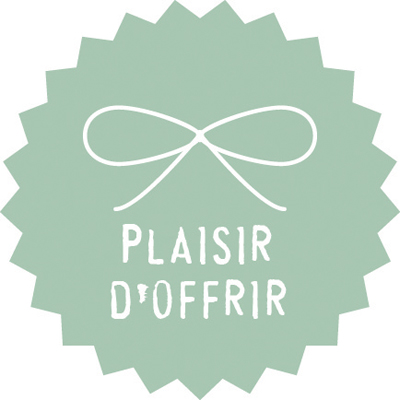 Étiquettes cadeaux adhésives Plaisir d'offrir vert d'eau ø 35 mm - Paquet de 500  - Étiquettes cadeaux adhésives