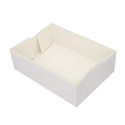 Caissette pâtissière blanche carton sans couvercle 13,4 x 9,8 x H 4,3 cm – Paquet de 100 - Boîtes pâtissières-1
