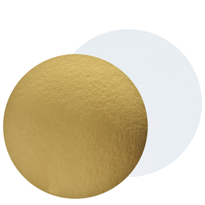 Rond pâtisserie Or/Blanc ø32cm - Paquet de 100 - Semelles à gâteaux