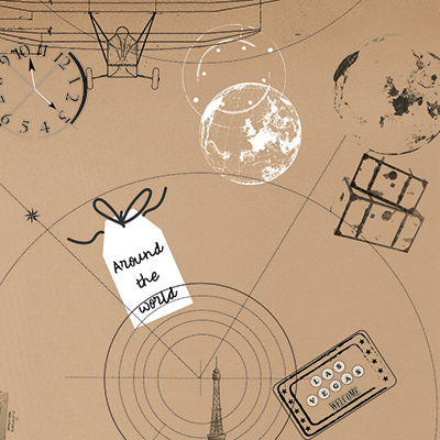 Papier cadeau voyage noir & blanc 69 cm x 50 m 60 g/m² – Le rouleau - Papiers cadeaux à motifs