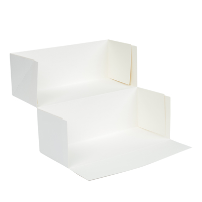 Boîte à bûche de Noël blanche 30 x 11 x H 10 cm 220 g/m² – Paquet de 25 - Boîtes à bûches-1