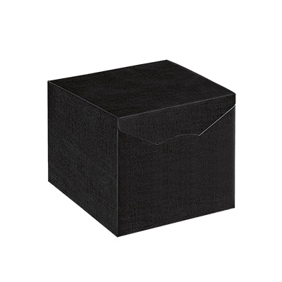 Boîte cadeau noire carton finition luxe 20 x 20 x 18 cm - Paquet de 10 - Boites cadeaux carton pliables