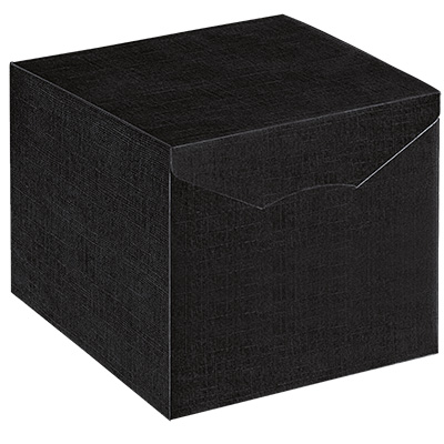 Boîte cadeau noire carton finition luxe 24,5 x 24,5 x 15 cm - Paquet de 10 - Boites cadeaux carton pliables
