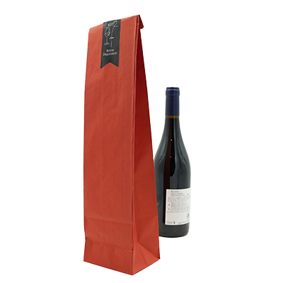 Sac kraft 1 bouteille  - Sacs pour bouteilles de vin-2